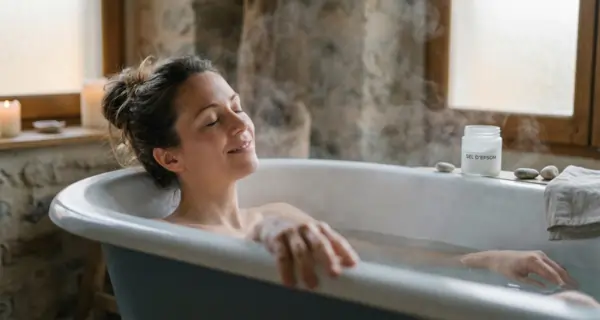 Moment de détente dans un bain relaxant
